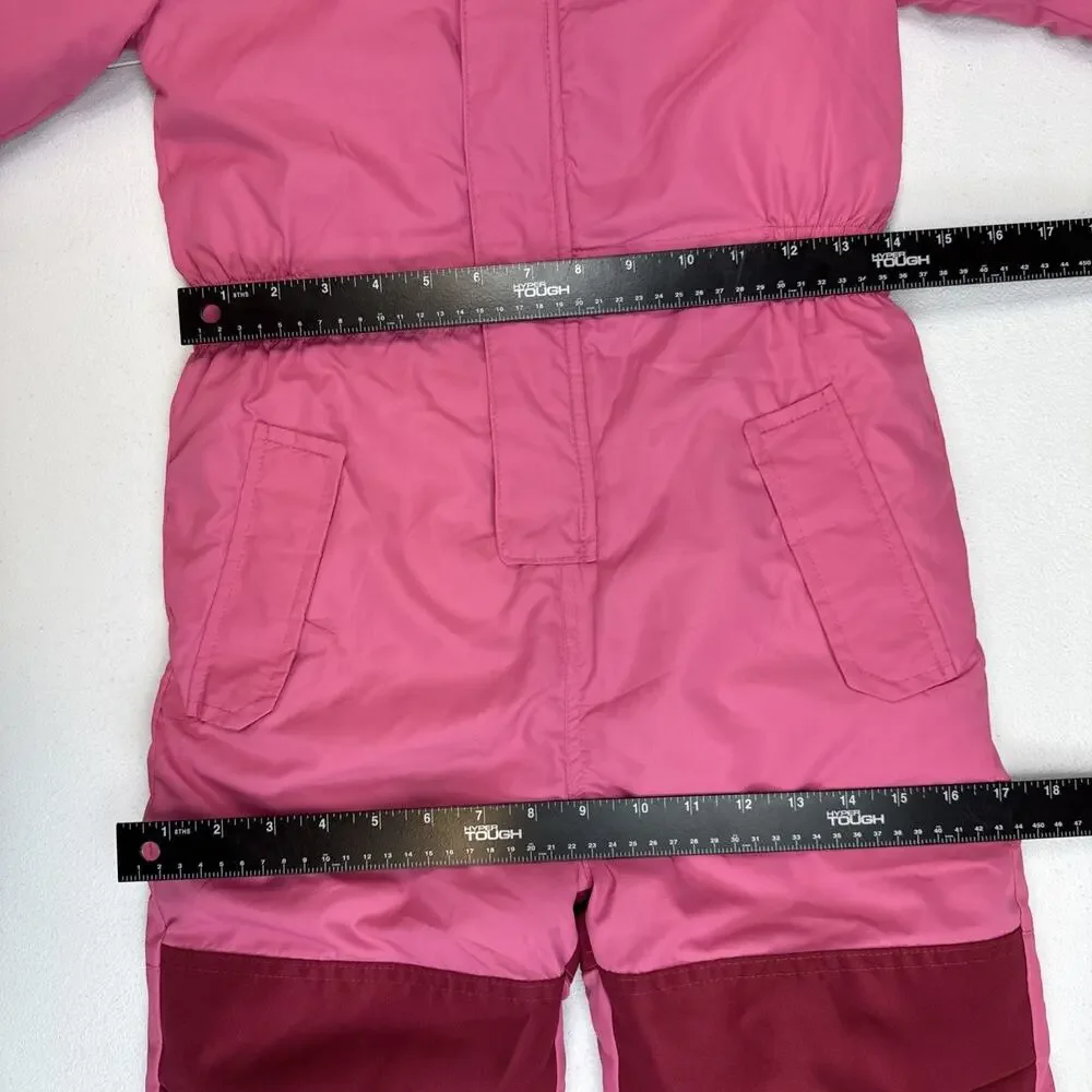 Arctic Hero Kids One Piece Snowsuit Pink Jumpsuit Waterproof Winter Size 8/10